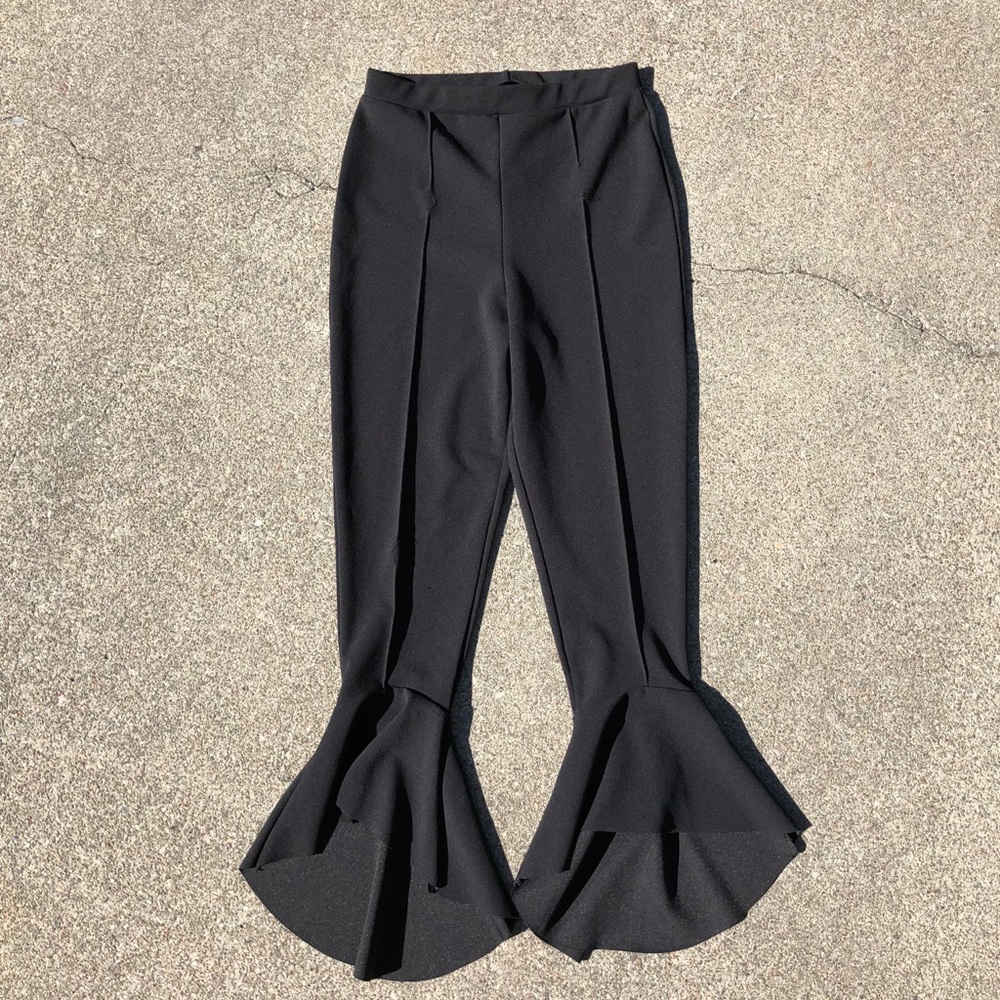 Black stretchy flare Missguided pants